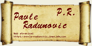 Pavle Radunović vizit kartica